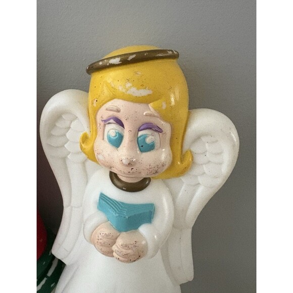 Vintage Empire Blow Mold Lot Christmas Path Light Toppers Candle Snowman Angel - Picture 4 of 13